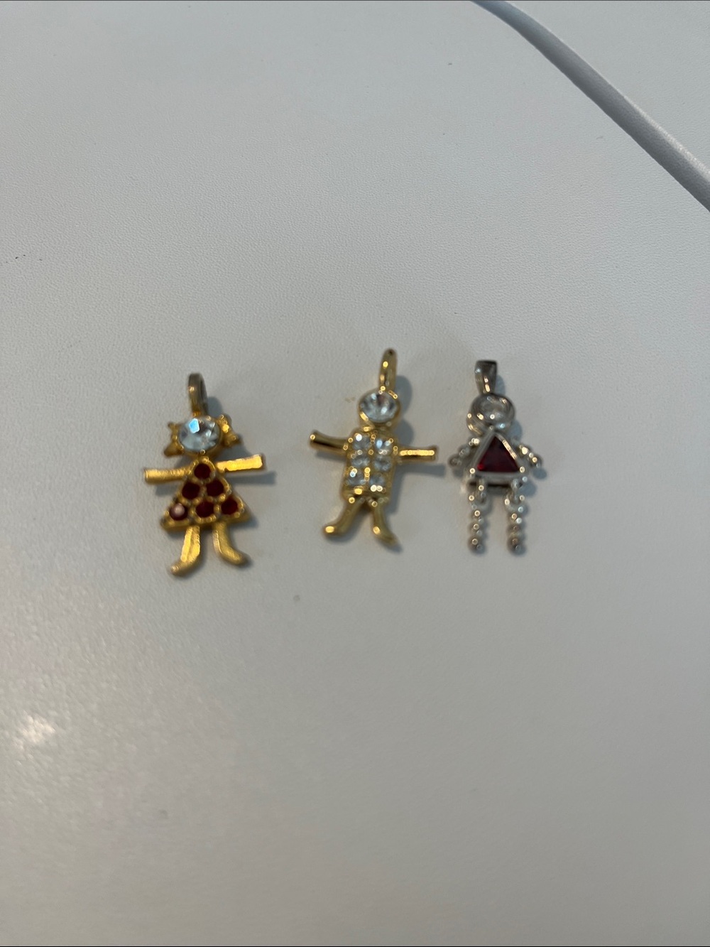 Birthstone kid charms - clear and red